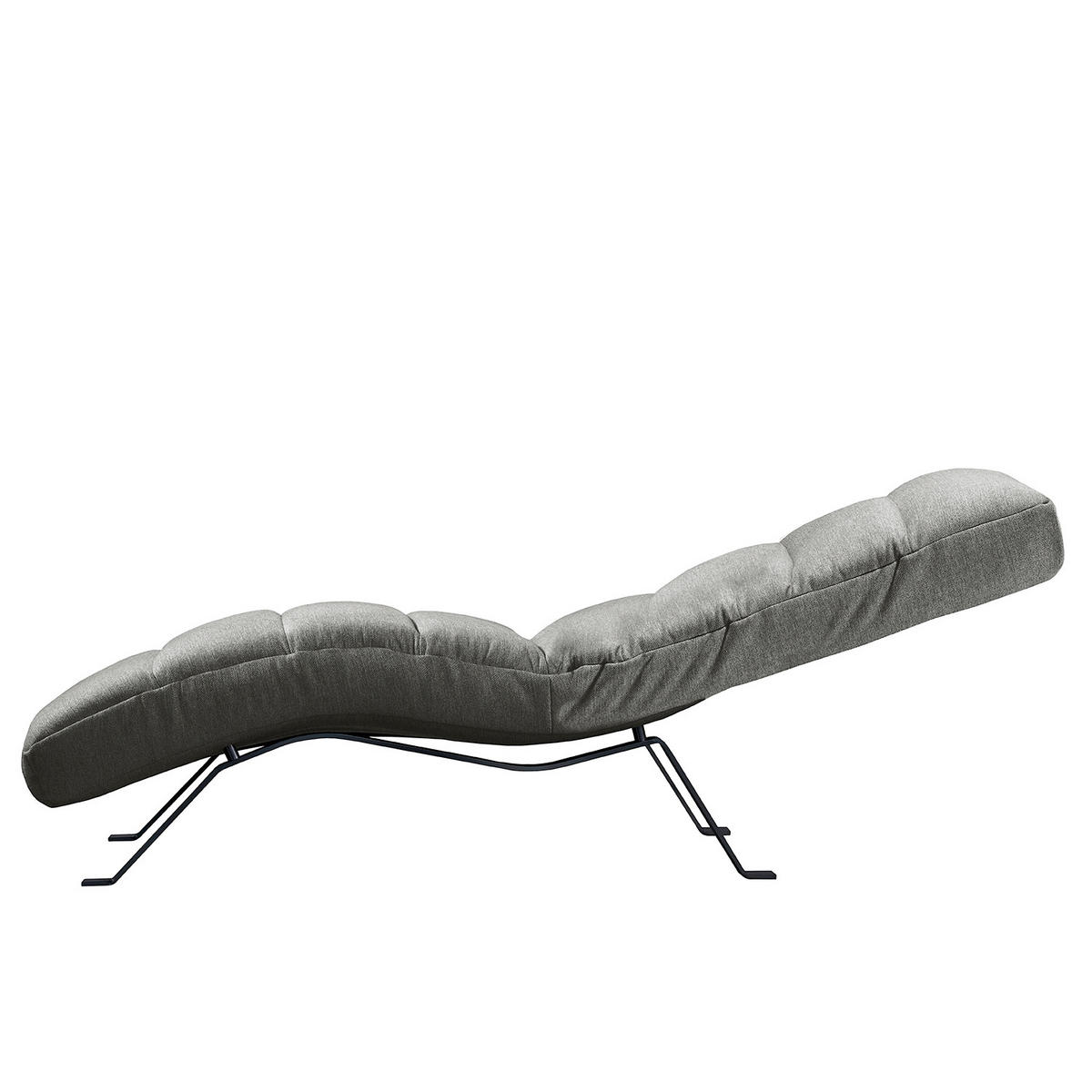 RELAXLIEGE Webstoff Grau  - Schwarz/Grau, Design, Textil/Metall (65/65/171cm) - Livetastic