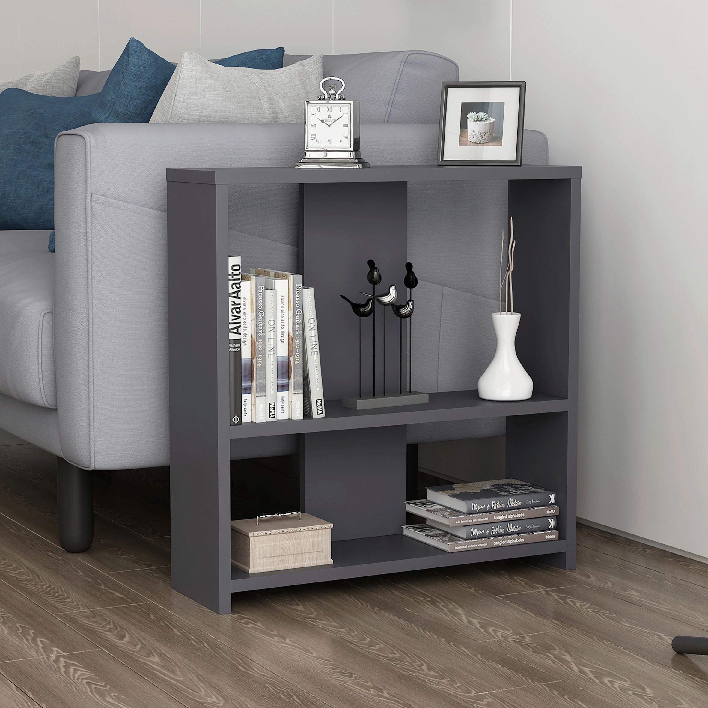 REGAL Anthrazit  - Anthrazit, Design, Holzwerkstoff (60/62/17,6cm) - Livetastic