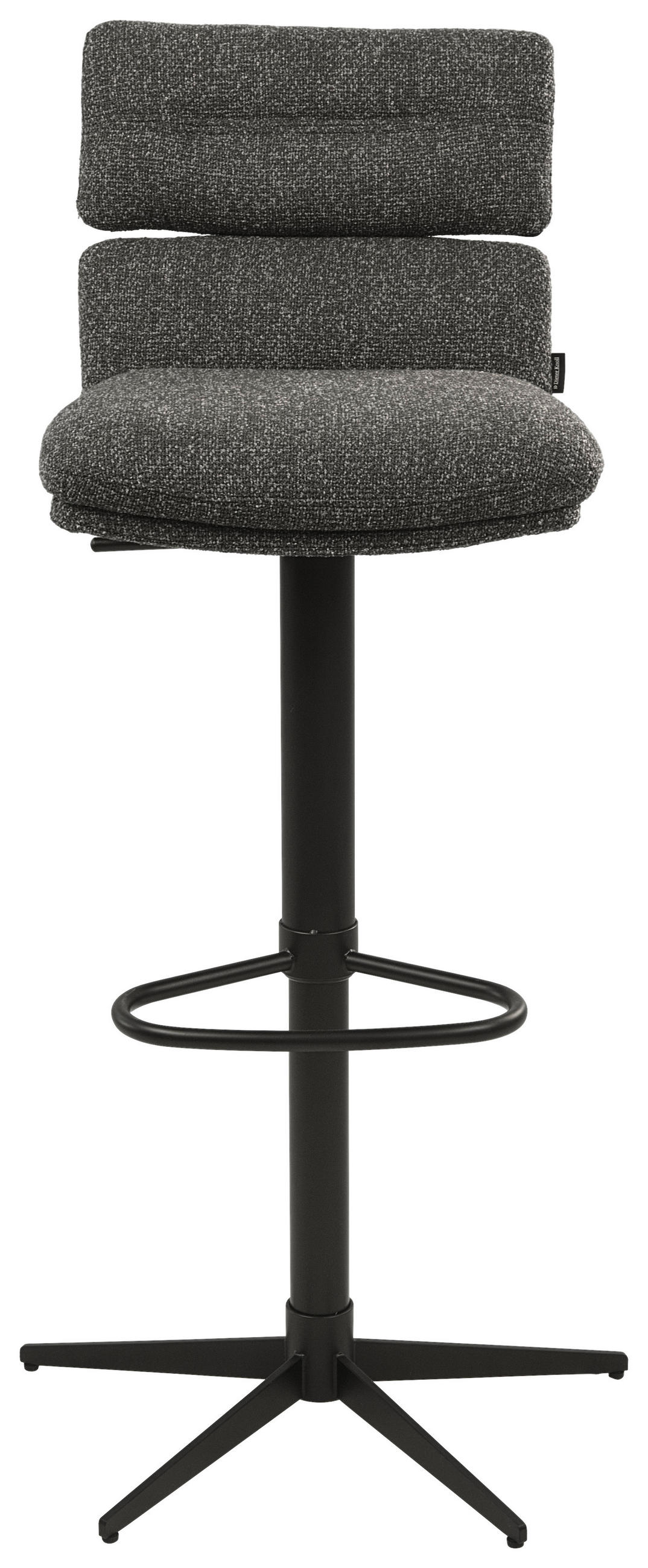 BARHOCKER Webstoff Schwarz, Dunkelgrau Eisen Lederauswahl, Stoffauswahl, Wippfunktion, Sitzfläche 360° drehbar  - Dunkelgrau/Schwarz, Design, Textil/Metall (42/99-117/50cm) - Dieter Knoll