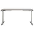 SCHREIBTISCH 160/80/72-118 cm  in Silberfarben, Kaschmir  - Kaschmir/Silberfarben, MODERN, Holzwerkstoff/Metall (160/80/72-118cm) - Novel