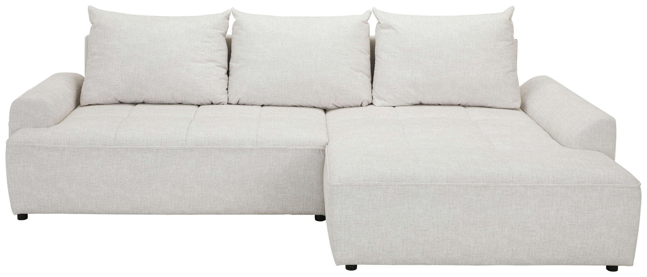 ECKSOFA Naturfarben Mikrofaser  - Schwarz/Naturfarben, KONVENTIONELL, Kunststoff/Textil (295/169cm) - Carryhome