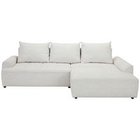 ECKSOFA Naturfarben Mikrofaser  - Schwarz/Naturfarben, KONVENTIONELL, Kunststoff/Textil (295/169cm) - Carryhome