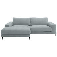 ECKSOFA  in Flachgewebe Hellblau  177/253 cm  - Schwarz/Hellblau, Design, Textil/Metall (177/253cm) - Dieter Knoll