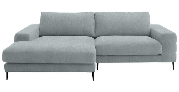 ECKSOFA  in Flachgewebe Hellblau  177/253 cm  - Schwarz/Hellblau, Design, Textil/Metall (177/253cm) - Dieter Knoll