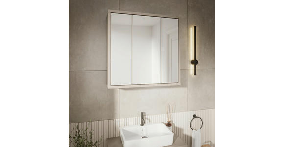SPIEGELSCHRANK 74,5/72/23,8 cm  - Taupe, MODERN, Glas/Holzwerkstoff (74,5/72/23,8cm) - Xora
