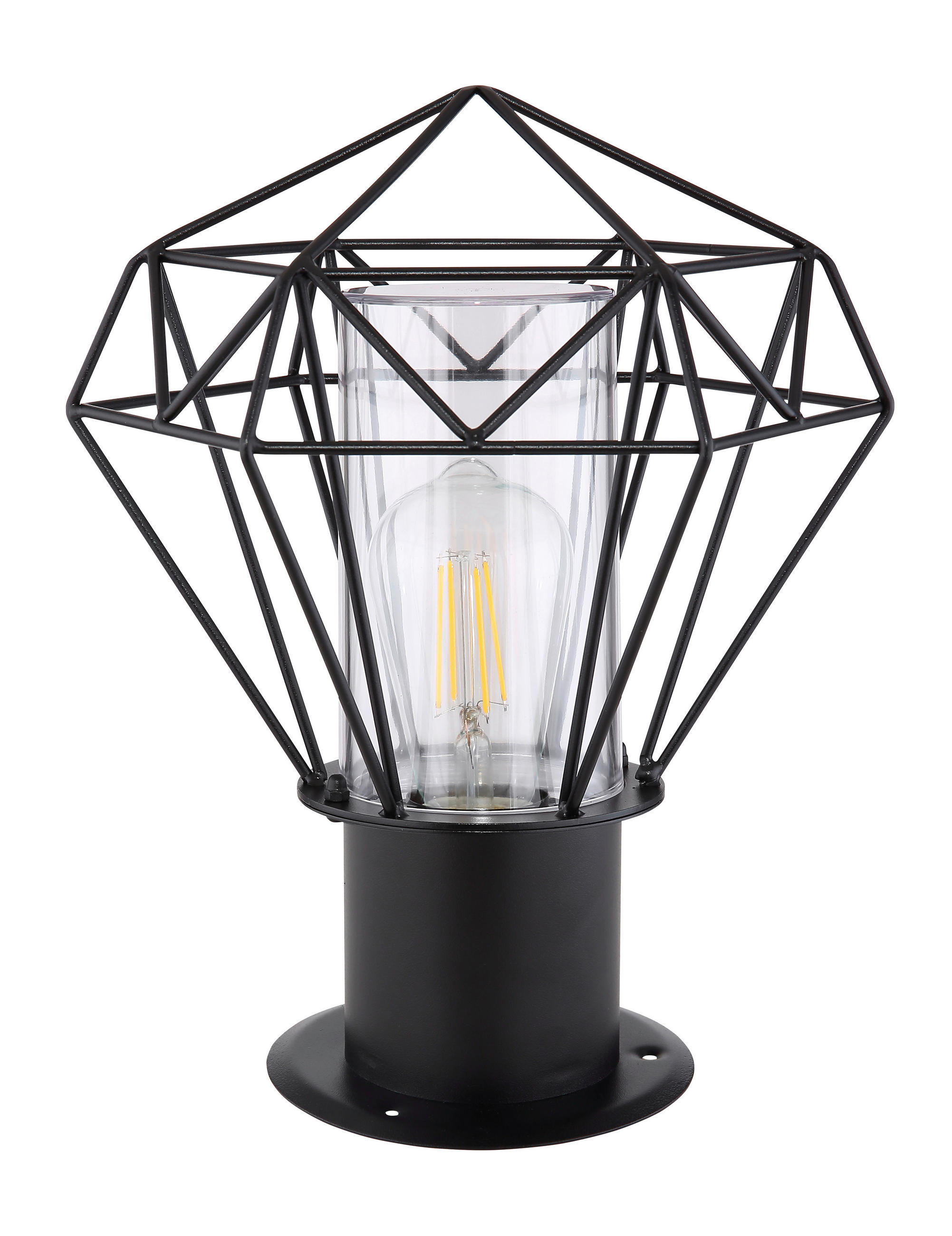 AUSSENLEUCHTE - Klar/Schwarz, Basics, Kunststoff/Metall (22,5/25,5/31,5cm) - Globo