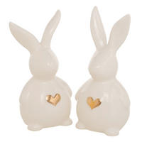 VELIKONOČNÍ ZAJÍČEK - bílá, Basics, keramika (7/6,5/14cm)
