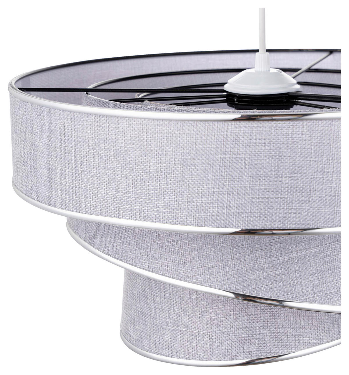 HÄNGELEUCHTE 40/72 cm   - Silberfarben/Grau, KONVENTIONELL, Kunststoff/Textil (40/72cm) - P & B