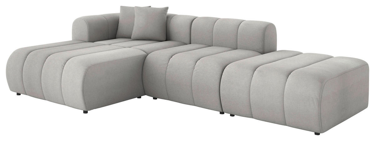 ECKSOFA Grau Webstoff Zierkissen  - Schwarz/Grau, LIFESTYLE, Kunststoff/Textil (178/289cm) - Milino