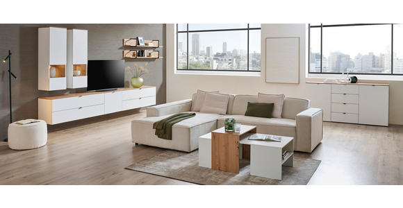 TV-ELEMENT 140/62/44 cm  - Schwarz/Weiß, MODERN, Holzwerkstoff/Metall (140/62/44cm) - Hom`in