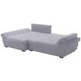 ECKSOFA Hellgrau Flachgewebe  - Hellgrau/Schwarz, Design, Kunststoff/Textil (175/278cm) - Xora