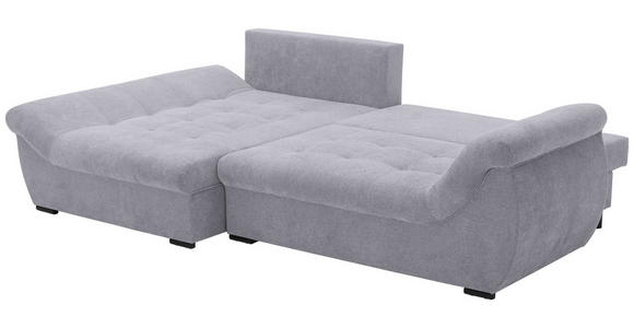 ECKSOFA Hellgrau Flachgewebe  - Hellgrau/Schwarz, Design, Kunststoff/Textil (175/278cm) - Xora