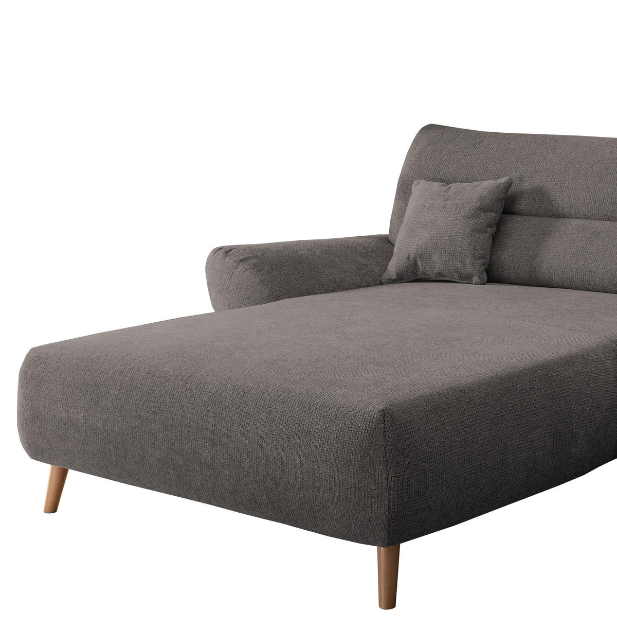 ECKSOFA in Chenille Graubraun  - Wildeiche/Graubraun, Modern, Holz/Textil (166/290cm) - MID.YOU