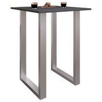 BARTISCH in Metall, Holzwerkstoff 80/102/50 cm   - Anthrazit/Silberfarben, KONVENTIONELL, Holzwerkstoff/Metall (80/50/102cm)