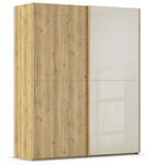 SCHWEBETÜRENSCHRANK 180/223/68 cm 2-türig Eichefarben, Champagner  - Champagner/Eichefarben, Design, Glas/Holz (180/223/68cm) - Novel