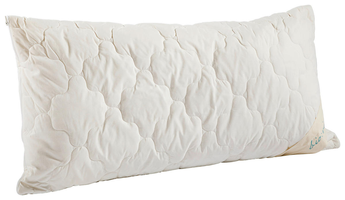 KOPFPOLSTER 40/80 cm  GOTS  - Weiß, Textil (40/80cm) - Bio:Vio