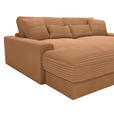 BIGSOFA  in Cord Rostfarben  - Rostfarben/Schwarz, MODERN, Kunststoff/Textil (230/85/190cm) - Carryhome
