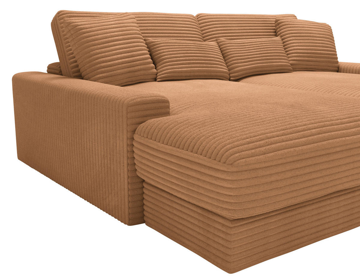 BIGSOFA in Cord Rostfarben  - Rostfarben/Schwarz, MODERN, Kunststoff/Textil (230/85/190cm) - Carryhome