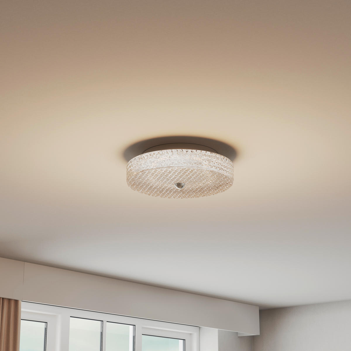 Plafonieră Cu Led 18 W  30/9,5 cm    - străveziu, Konventionell, sticlă/metal (30/9,5cm) - Glandor