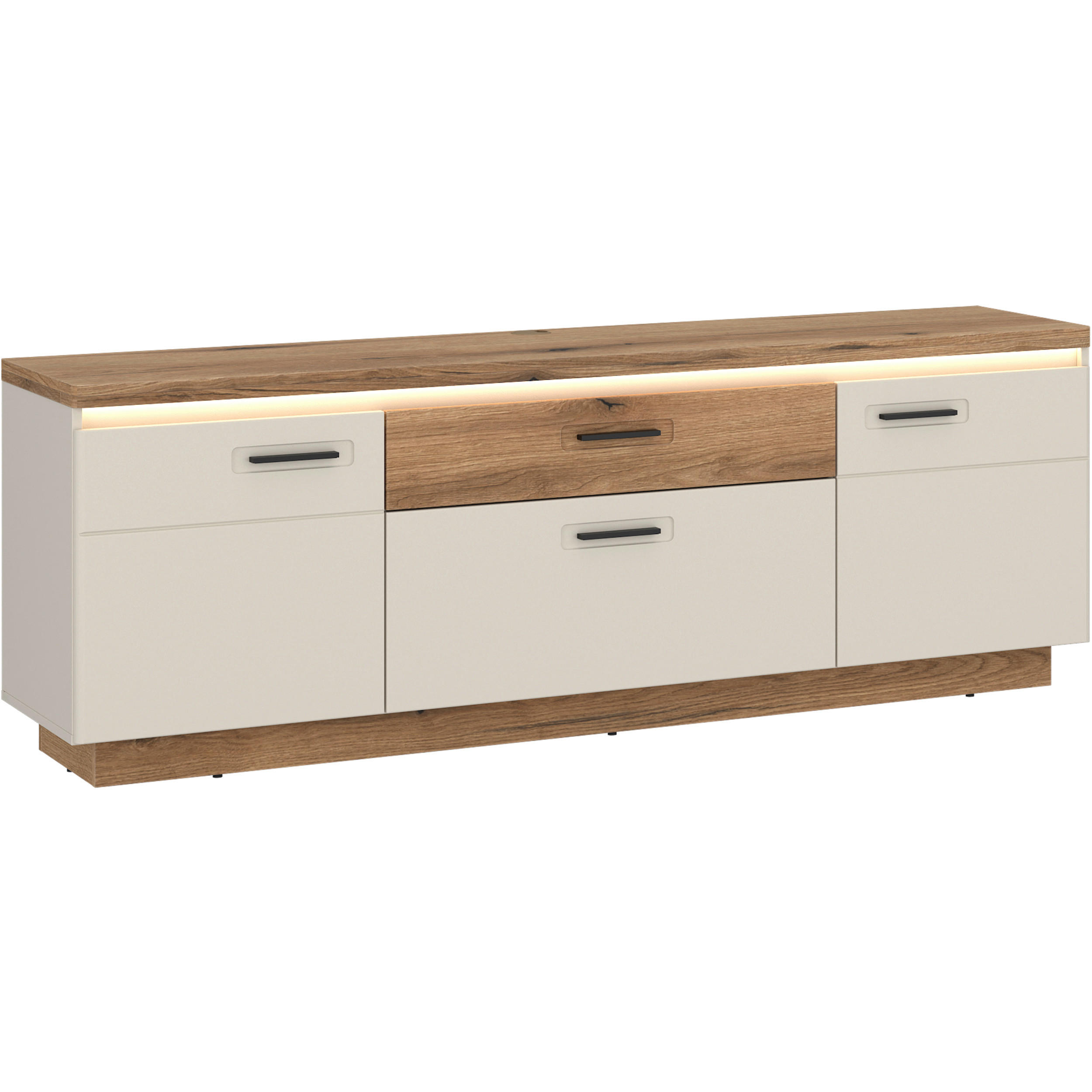 Comodă Tv 180/64,4/44,6 cm  - cașmir/culoare lemn stejar, Basics, plastic/metal (180/64,4/44,6cm) - Hom`in