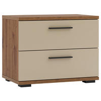 NACHTKÄSTCHEN 60/45,3/38 cm  in Kaschmir, Eiche Artisan  - Kaschmir/Schwarz, KONVENTIONELL, Holzwerkstoff/Kunststoff (60/45,3/38cm) - Xora