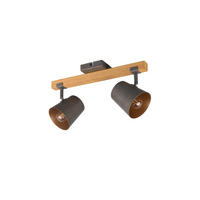 DECKENSTRAHLER - Nickelfarben, Design, Holz/Metall (14,5/42,5/23,2cm) - Trio Leuchten
