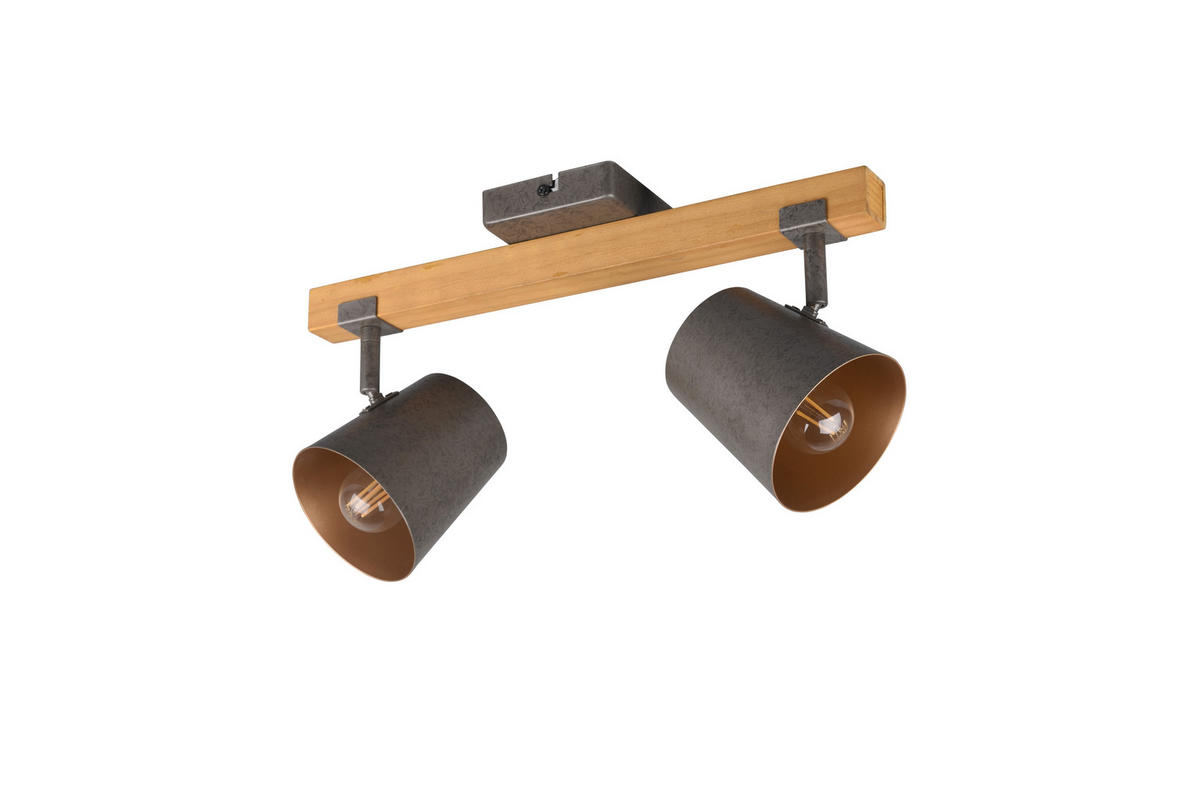 DECKENSTRAHLER - Nickelfarben, Design, Holz/Metall (14,5/42,5/23,2cm) - Trio Leuchten