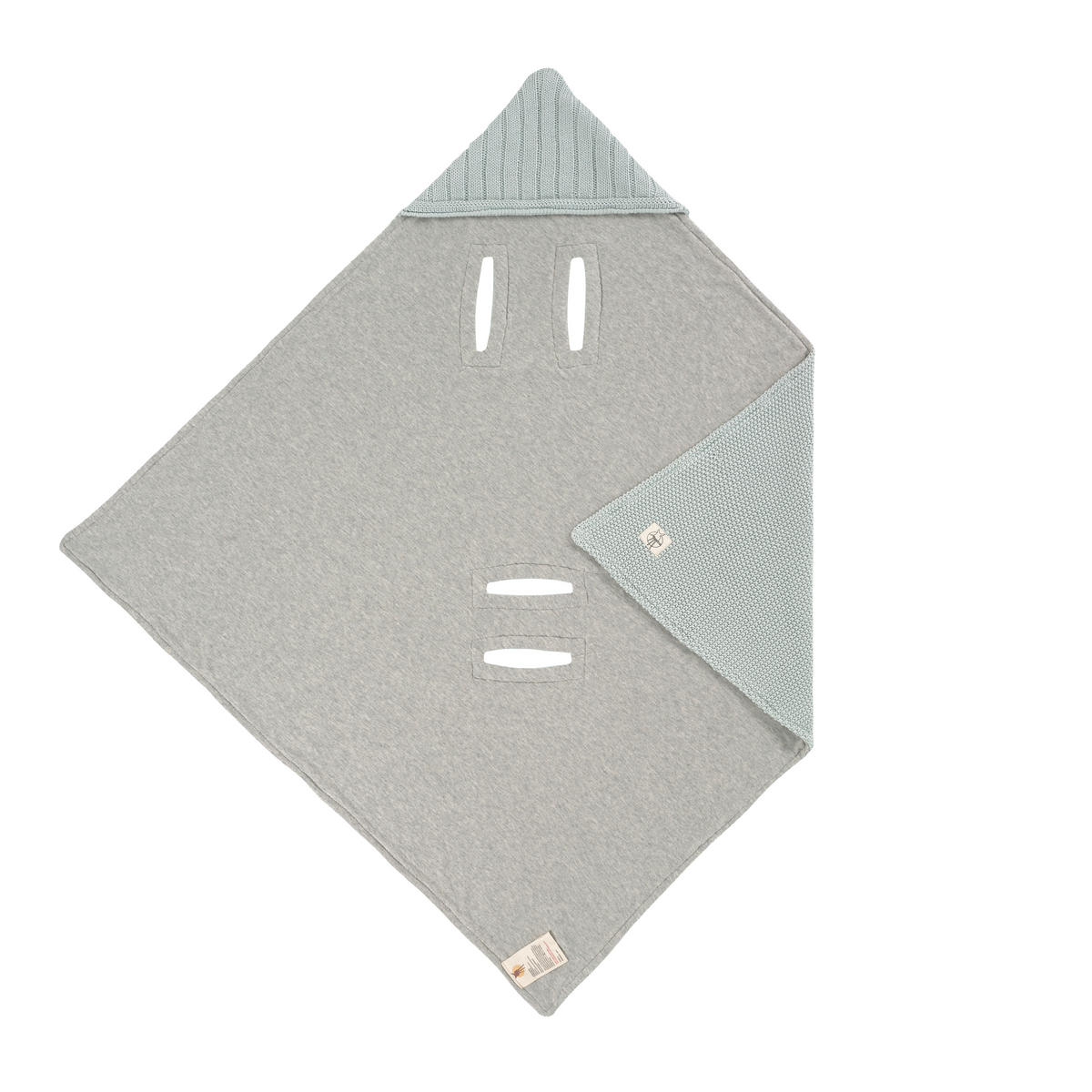 EINSCHLAGDECKE      - Mintgrün/Grau, Basics, Textil (78/0,5/78cm) - Lässig