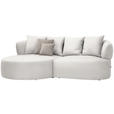 ECKSOFA in Plüsch Creme  166/235 cm  - Greige/Creme, MODERN, Kunststoff/Textil (166/235cm) - Hom`in