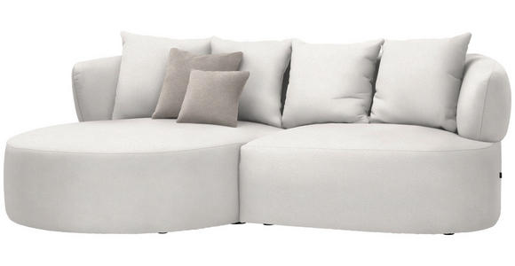 ECKSOFA in Plüsch Creme  166/235 cm  - Greige/Creme, MODERN, Kunststoff/Textil (166/235cm) - Hom`in