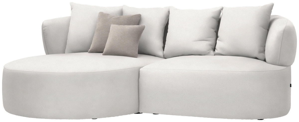 ECKSOFA in Plüsch Creme  166/235 cm  - Greige/Creme, MODERN, Kunststoff/Textil (166/235cm) - Hom`in