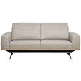 3-SITZER-SOFA in Struktur Beige  - Beige/Schwarz, Design, Holz/Textil (205/76-97/102cm) - Novel