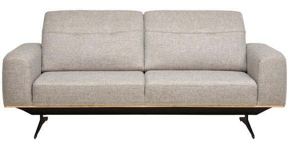 3-SITZER-SOFA in Struktur Beige  - Beige/Schwarz, Design, Holz/Textil (205/76-97/102cm) - Novel