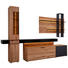 WOHNWAND Kernbuche vollmassiv Anthrazit, Buchefarben - Anthrazit/Buchefarben, Design, Glas/Holz (308/206/49cm) - Valnatura
