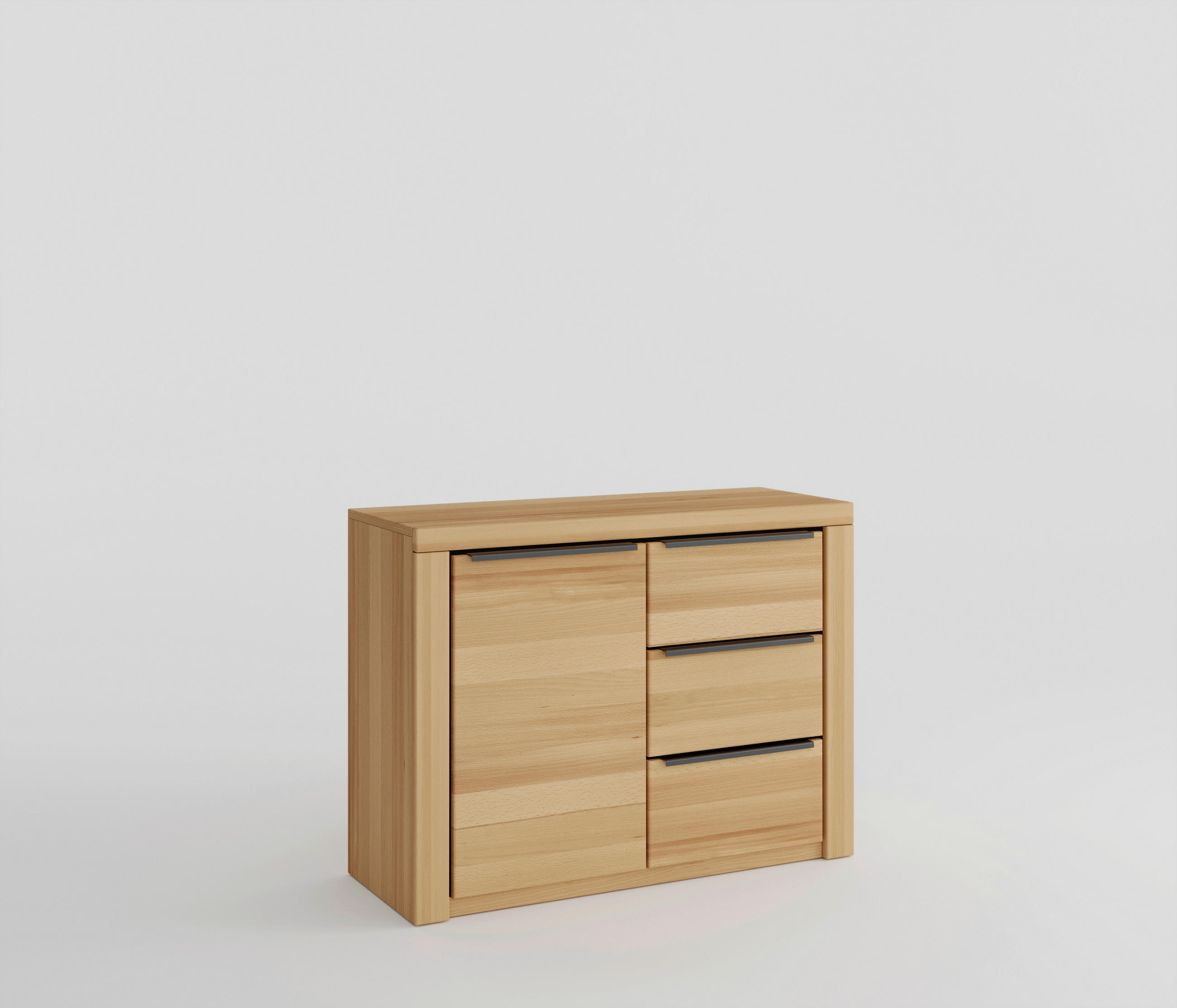 KOMMODE Brunei  in 108/80/40 cm  - Buchefarben/Schwarz, Design, Holz/Holzwerkstoff (108/80/40cm) - Livetastic