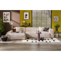 ECKSOFA HANNAH Beige Cord  - Beige/Schwarz, Design, Kunststoff/Textil (170/343cm) - MID.YOU