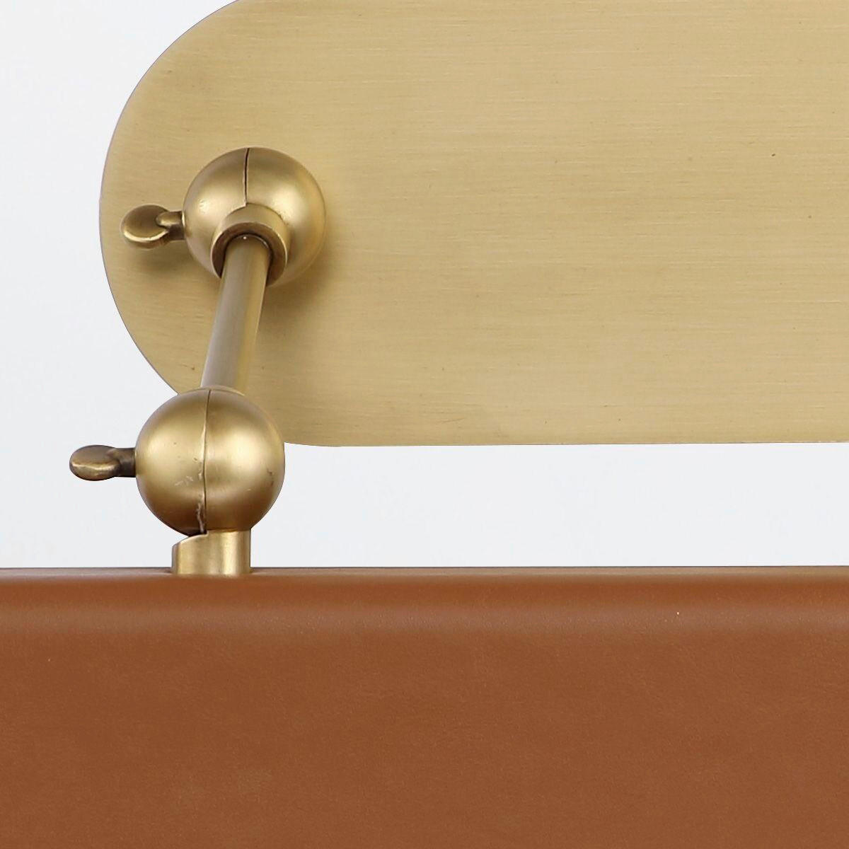 WANDLEUCHTE    - Messingfarben, KONVENTIONELL, Leder/Kunststoff (19,7/80/24,8cm) - Elstead Lighting