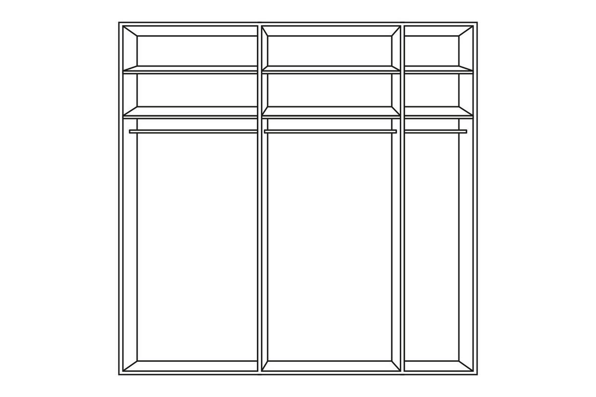 SCHWEBETÜRENSCHRANK in Weiss  - Weiss/Alufarben, Konventionell, Glas/Holzwerkstoff (226/229/57cm) - Xora