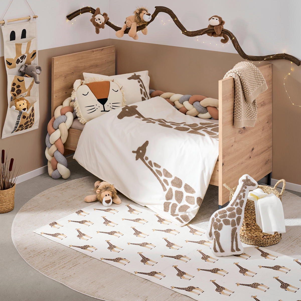 GITTERBETT Line    - Eiche Artisan, Trend, Holzwerkstoff (78/93/144cm) - Jimmylee