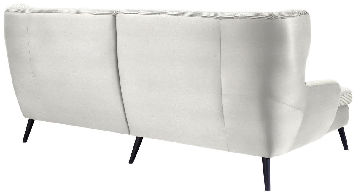 ECKSOFA Creme Cord  - Creme/Schwarz, Design, Holz/Textil (165/237cm) - Stylife