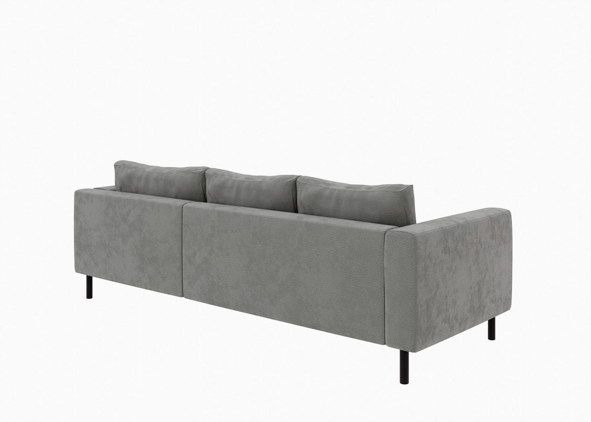 ECKSCHLAFSOFA  mit Rücken echt, Armteil links, Armteil rechts Struktur Anthrazit  - Anthrazit/Schwarz, MODERN, Textil/Metall (232/161cm) - Trendmanufaktur