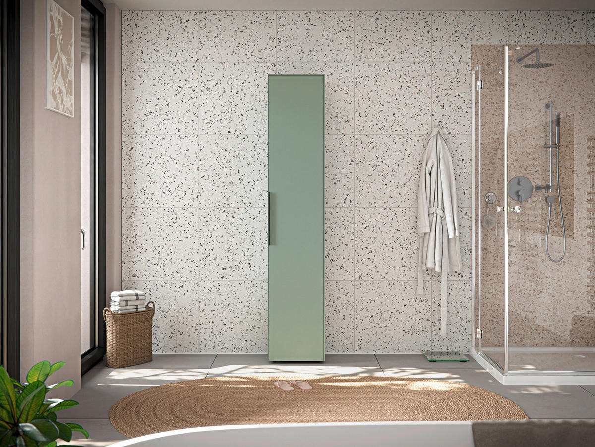 HOCHSCHRANK 38/192/30 cm  - Schwarz/Grün, Design, Holzwerkstoff/Kunststoff (38/192/30cm) - home24