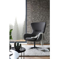 SESSEL in Webstoff Dunkelgrau  - Dunkelgrau/Schwarz, MODERN, Textil/Metall (78/99/82cm) - Livetastic
