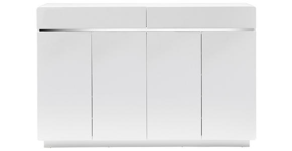 SCHUHSCHRANK 160,3/104,5/34,5 cm  - Edelstahlfarben/Weiß, Design, Holzwerkstoff/Metall (160,3/104,5/34,5cm) - Xora
