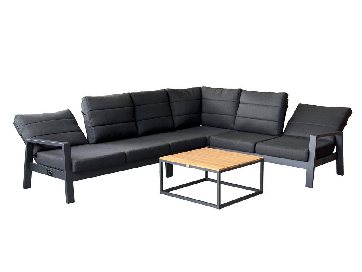 LOUNGEGARNITUR  - Dunkelgrau, Modern, Holz/Metall (236/236cm) - Tierra Outdoor