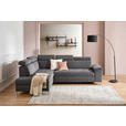 ECKSOFA in Mikrofaser Dunkelgrau  - Chromfarben/Dunkelgrau, KONVENTIONELL, Textil/Metall (206/271cm) - Carryhome