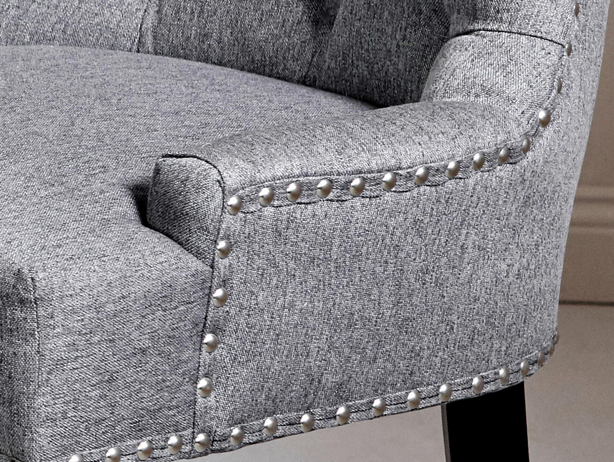 STUHL  in Webstoff  - Schwarz/Grau, Modern, Holz/Textil (56/62,5/91cm) - Livetastic