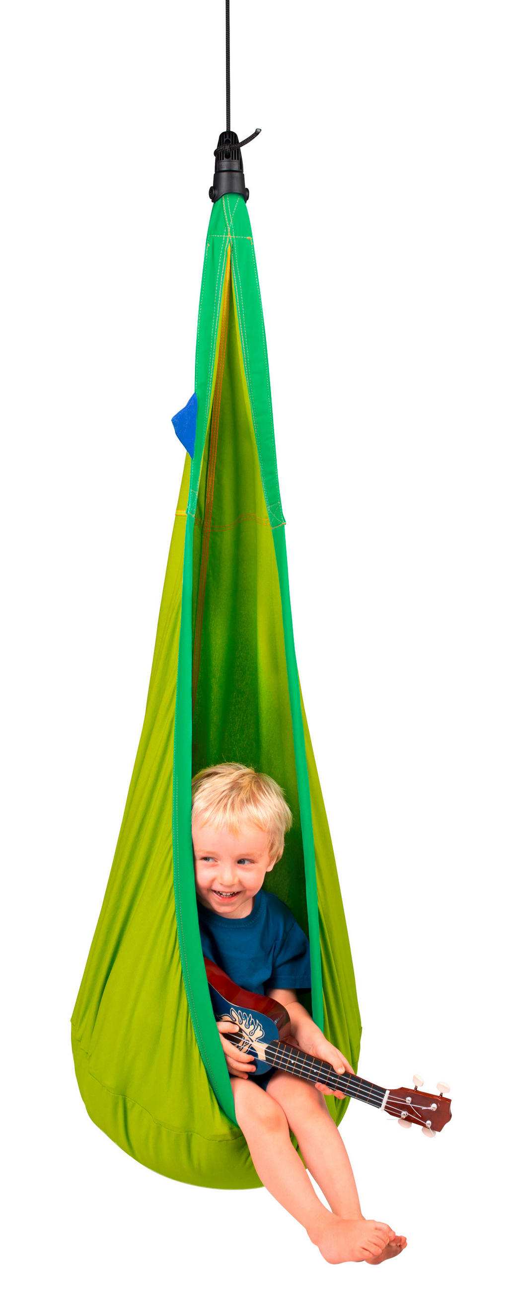 KINDERHÄNGENEST cotton 70/200-400/150 cm  - Blau/Hellgrün, KONVENTIONELL, Textil (70/200-400/150cm) - La Siesta