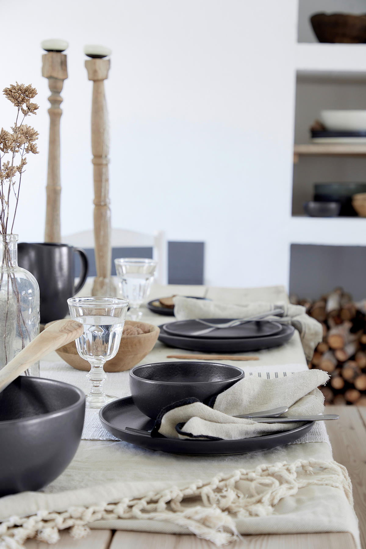 KOMBISERVICE Anthrazit PACIFICA 12-teilig 4 Personen  - Anthrazit, Basics, Keramik - Costa Nova