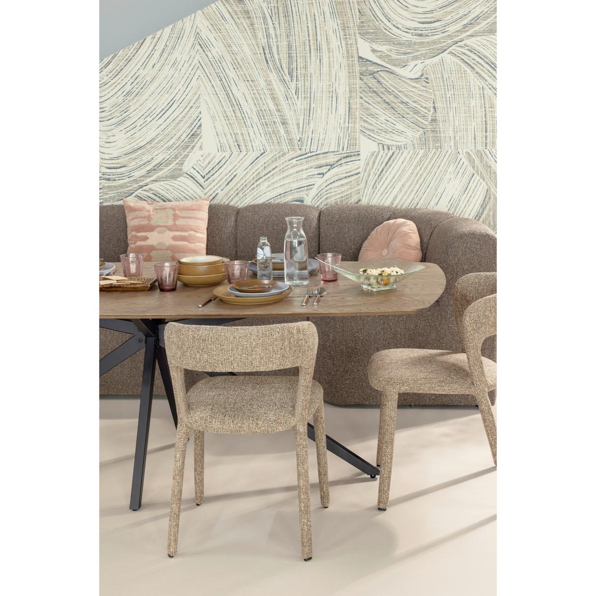 ECKBANK  in Braun  - Schwarz/Braun, MODERN, Kunststoff/Textil (83/83/83cm) - Livetastic